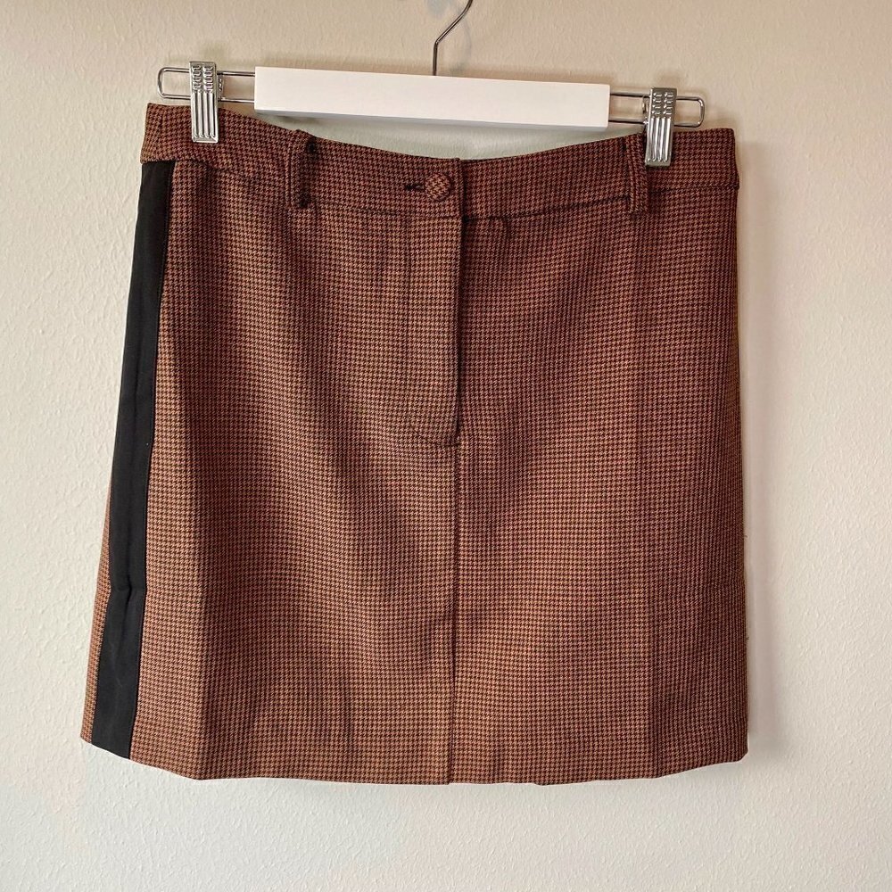 J.O.A. Abbott Brown Houndstooth Mini Skirt NEW M